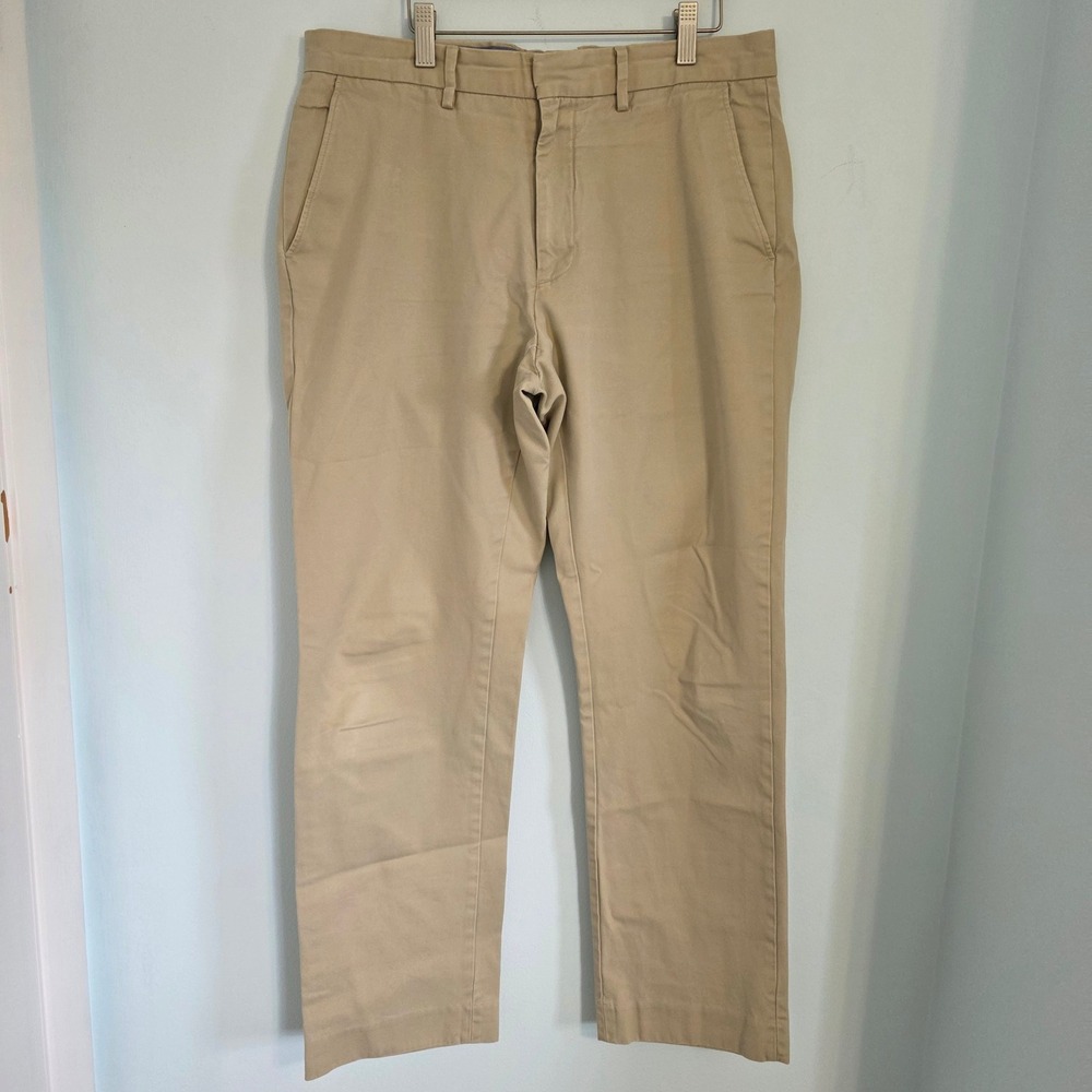 J.Crew Classic Fit Chino Pants Mens 32x30 Tan Khaki Cotton Trousers 17249